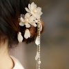 Pasador de Pelo con Borla de Magnolia de Aleación Alloy Magnolia Tassel Hair Clip