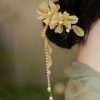 Pasador de Pelo con Borla de Magnolia de Aleación Alloy Magnolia Tassel Hair Clip