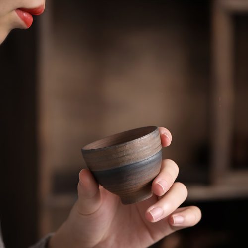 Taza de Té Kung Fu de Cerámica a Rayas Taza de Té Kung Fu de Cerámica a Rayas