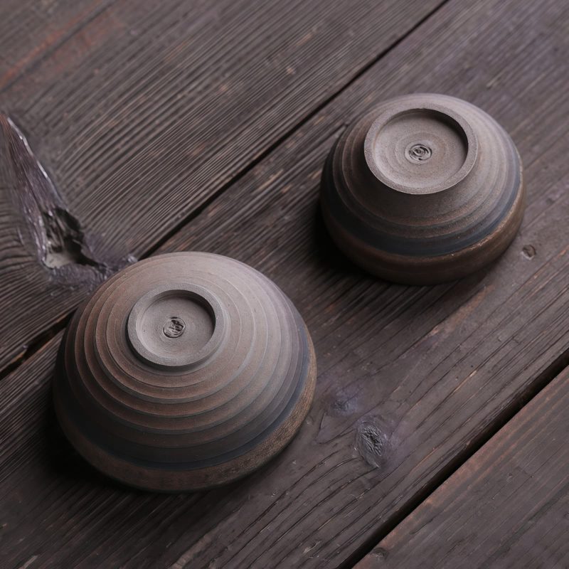 فنجان شاي كونغ فو سيراميك مخطط Ceramic Striped Kung Fu Teacup