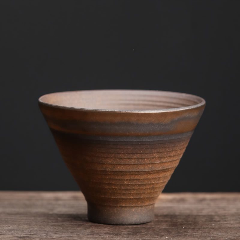 فنجان شاي كونغ فو سيراميك مخطط Ceramic Striped Kung Fu Teacup