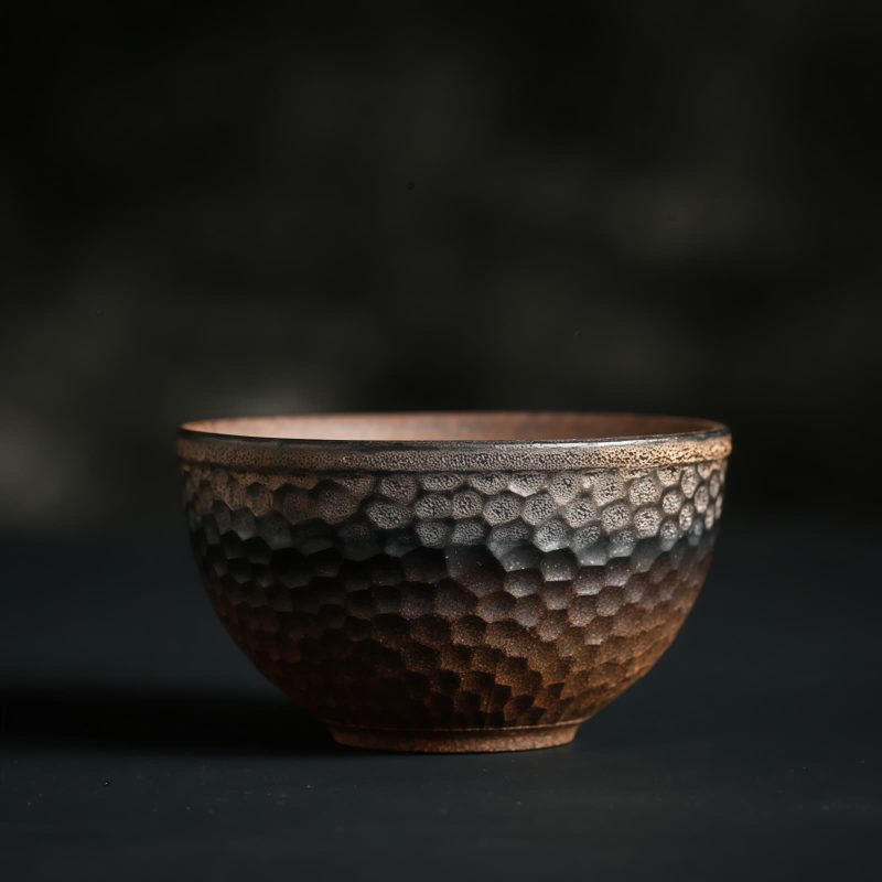 فنجان شاي كونغ فو سيراميك مخطط Ceramic Striped Kung Fu Teacup