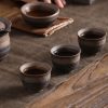 فنجان شاي كونغ فو سيراميك مخطط Ceramic Striped Kung Fu Teacup