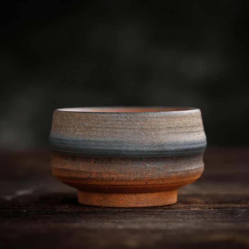 فنجان شاي كونغ فو سيراميك مخطط Ceramic Striped Kung Fu Teacup