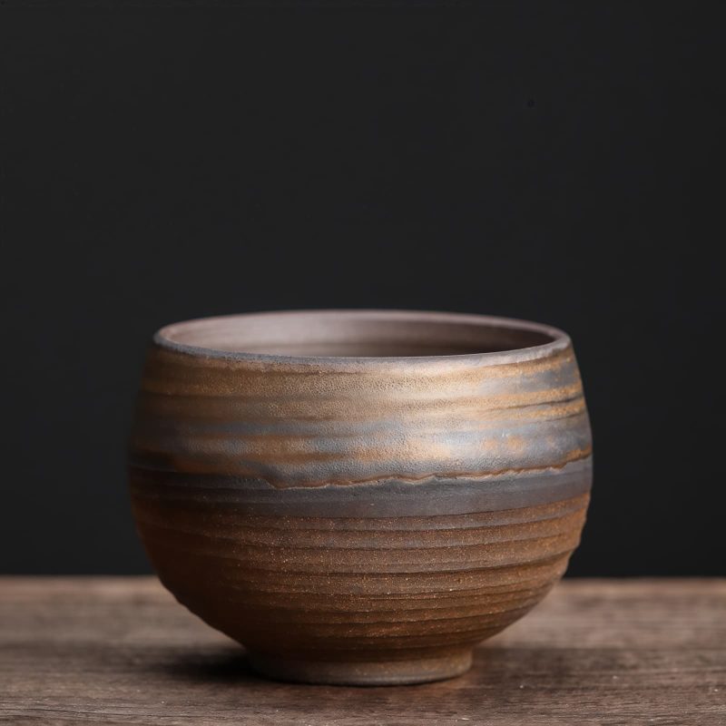 فنجان شاي كونغ فو سيراميك مخطط Ceramic Striped Kung Fu Teacup