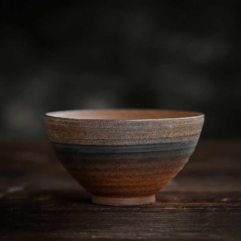 فنجان شاي كونغ فو سيراميك مخطط Ceramic Striped Kung Fu Teacup