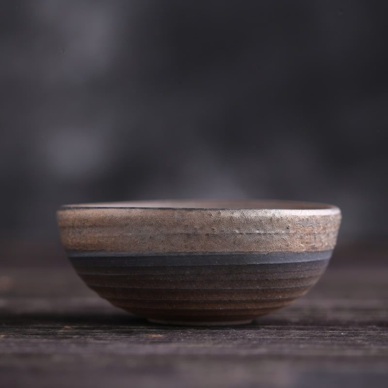 فنجان شاي كونغ فو سيراميك مخطط Ceramic Striped Kung Fu Teacup
