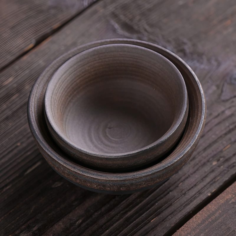 فنجان شاي كونغ فو سيراميك مخطط Ceramic Striped Kung Fu Teacup