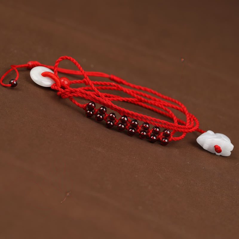 Cadena para el Vientre de Granate Natural del Zodiaco Chino Chinese Zodiac Natural Garnet Belly Chain