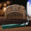 مشط جيبي من خشب الصندل الأخضر حسب الأبراج الصينية Chinese Zodiac Green Sandalwood Portable Comb