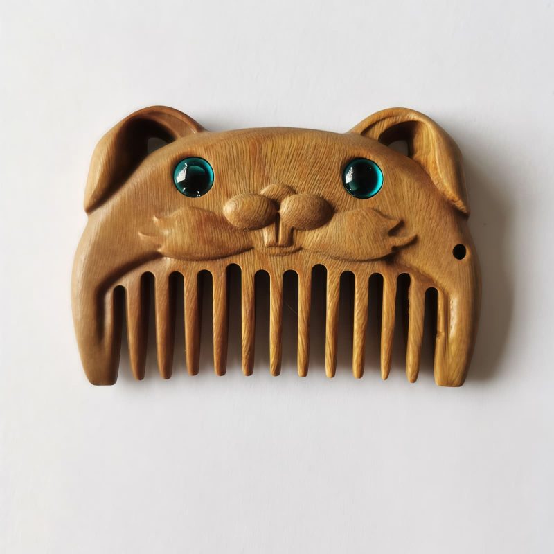 مشط جيبي من خشب الصندل الأخضر حسب الأبراج الصينية Chinese Zodiac Green Sandalwood Portable Comb