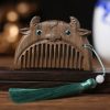 مشط جيبي من خشب الصندل الأخضر حسب الأبراج الصينية Chinese Zodiac Green Sandalwood Portable Comb