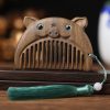 مشط جيبي من خشب الصندل الأخضر حسب الأبراج الصينية Chinese Zodiac Green Sandalwood Portable Comb