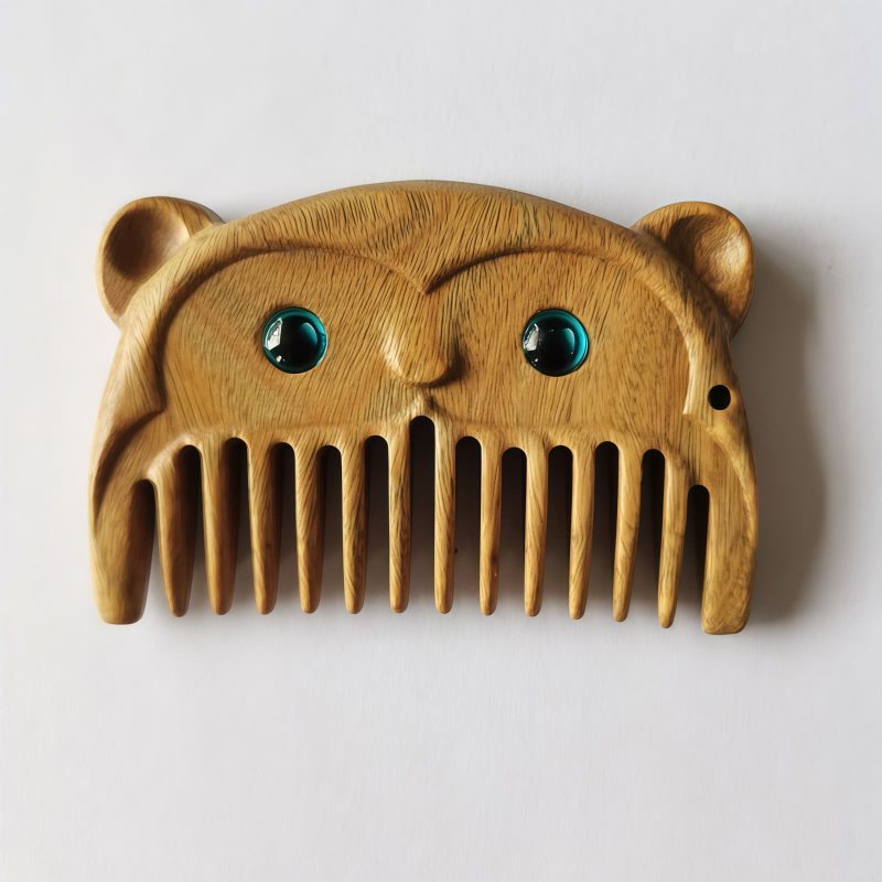 مشط جيبي من خشب الصندل الأخضر حسب الأبراج الصينية Chinese Zodiac Green Sandalwood Portable Comb