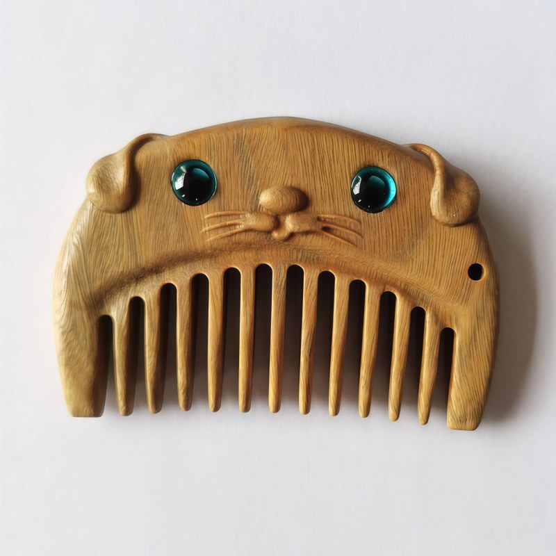 مشط جيبي من خشب الصندل الأخضر حسب الأبراج الصينية Chinese Zodiac Green Sandalwood Portable Comb