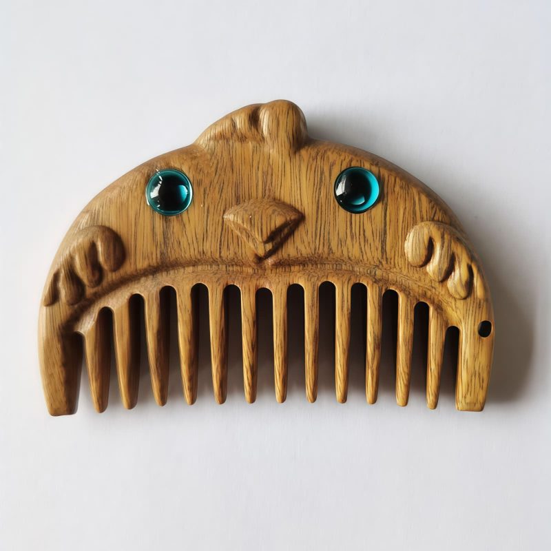 مشط جيبي من خشب الصندل الأخضر حسب الأبراج الصينية Chinese Zodiac Green Sandalwood Portable Comb