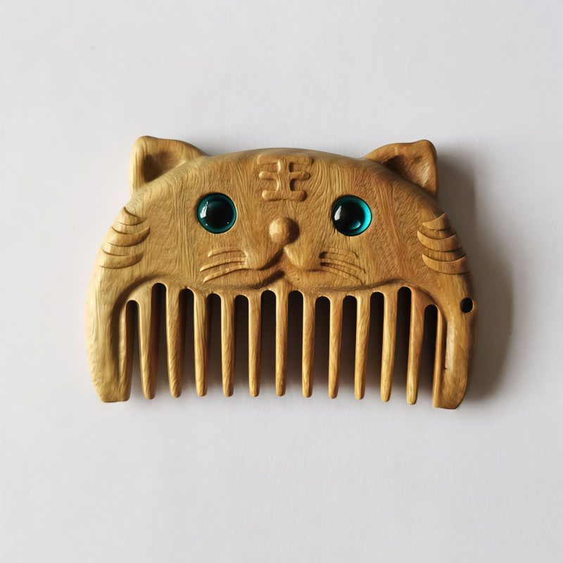 مشط جيبي من خشب الصندل الأخضر حسب الأبراج الصينية Chinese Zodiac Green Sandalwood Portable Comb
