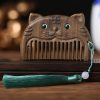 مشط جيبي من خشب الصندل الأخضر حسب الأبراج الصينية Chinese Zodiac Green Sandalwood Portable Comb