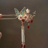 Corona para el Cabello con Mariposa y Perla de Estilo Chino Clásico Classical Chinese Pearl Butterfly Hair Crown