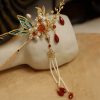 Corona para el Cabello con Mariposa y Perla de Estilo Chino Clásico Classical Chinese Pearl Butterfly Hair Crown