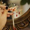 Corona para el Cabello con Mariposa y Perla de Estilo Chino Clásico Classical Chinese Pearl Butterfly Hair Crown