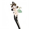 دبوس شعر مبارك من خشب الأبنوس وقشرة الصدف Ebony Shell Blessing Hairpin