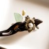 دبوس شعر مبارك من خشب الأبنوس وقشرة الصدف Ebony Shell Blessing Hairpin