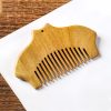 Peine Tallado con Flores de Sándalo Verde Green Sandalwood Floral Engraved Comb