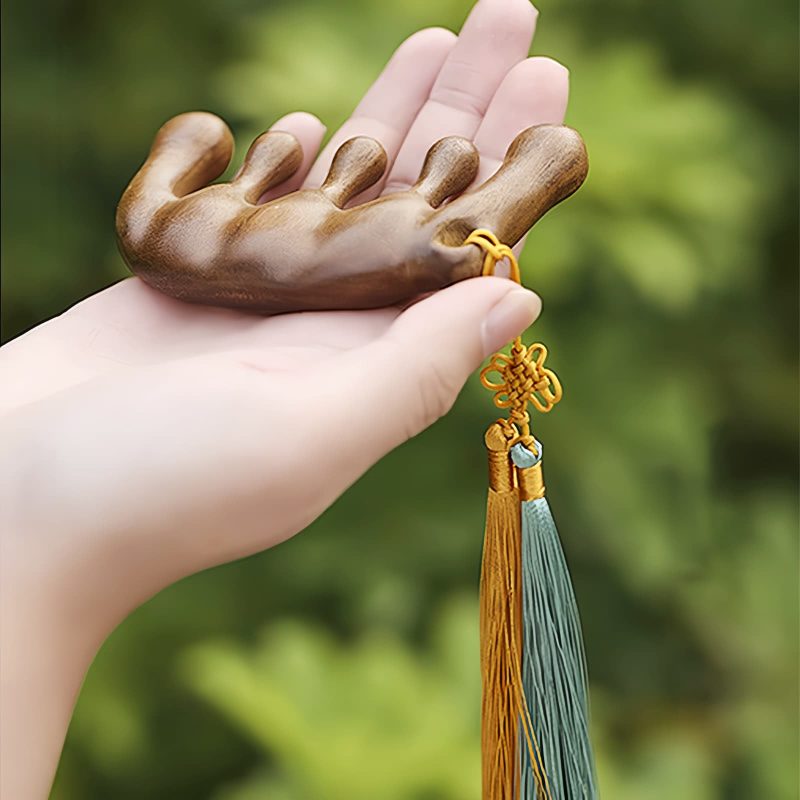 Peine de Masaje Calmante de Sándalo Verde Green Sandalwood Soothing Massage Comb