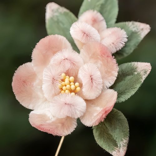 Handmade Mulberry Silk Peach Blossom Brooch Handmade Mulberry Silk Peach Blossom Brooch