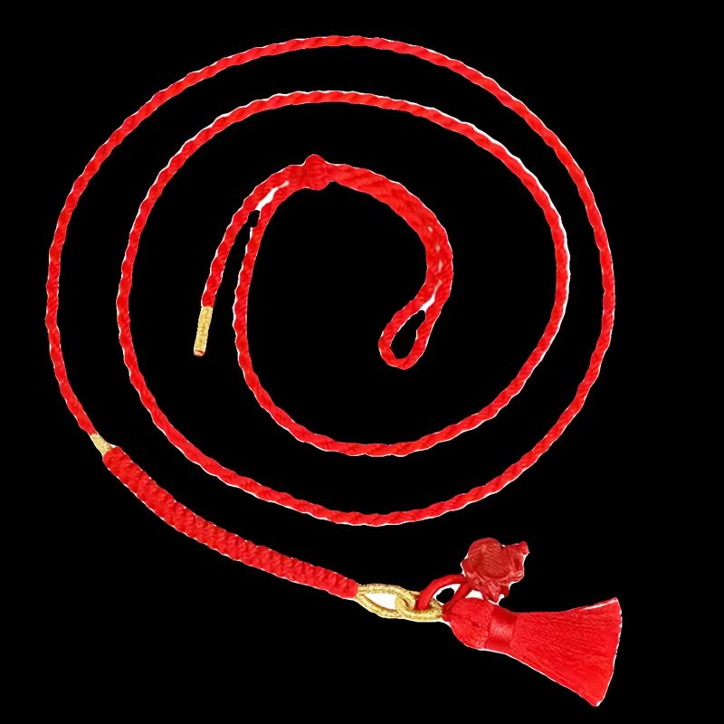 Corrente de Cintura Natural de Cinábrio com Dragão Natural Cinnabar Dragon Belly Chain
