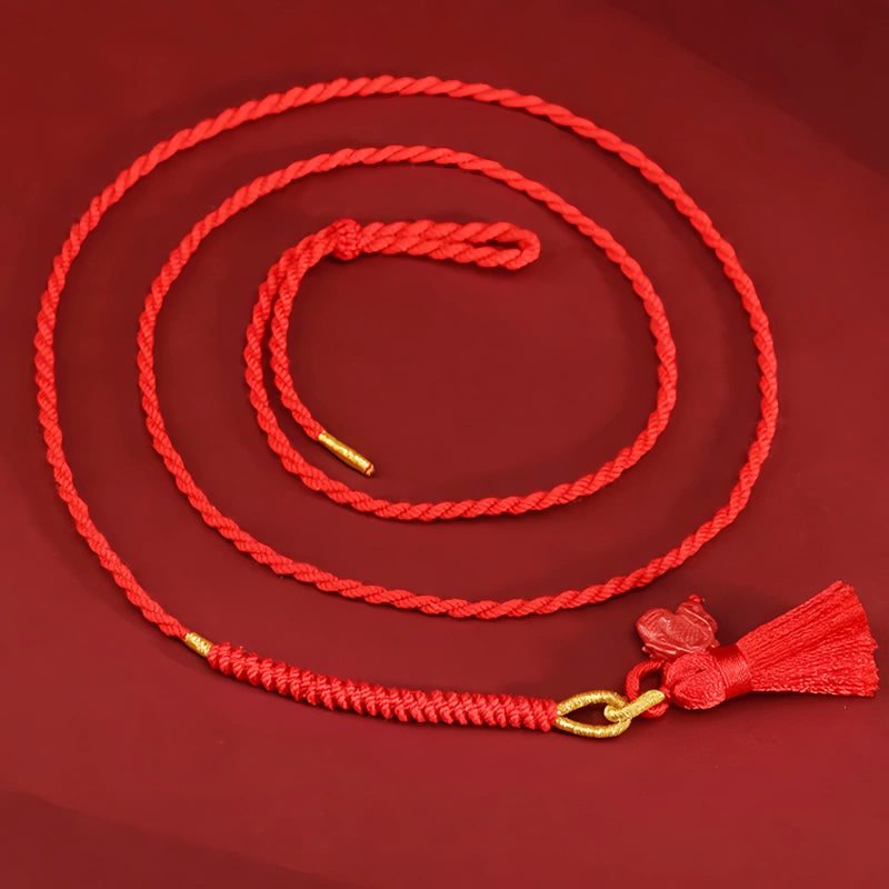 Corrente de Cintura Natural de Cinábrio com Dragão Natural Cinnabar Dragon Belly Chain