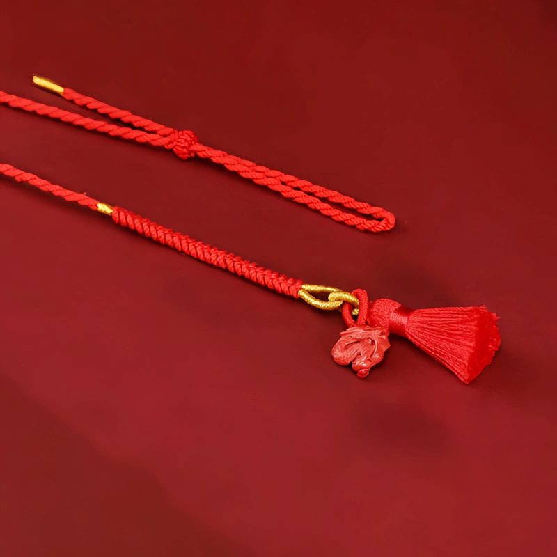 Corrente de Cintura Natural de Cinábrio com Dragão Natural Cinnabar Dragon Belly Chain