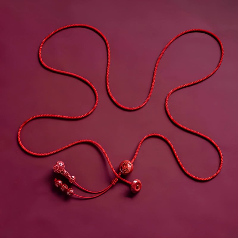 Cadena de Vientre de Loto de Cinnabar Natural Natural Cinnabar Lotus Belly Chain