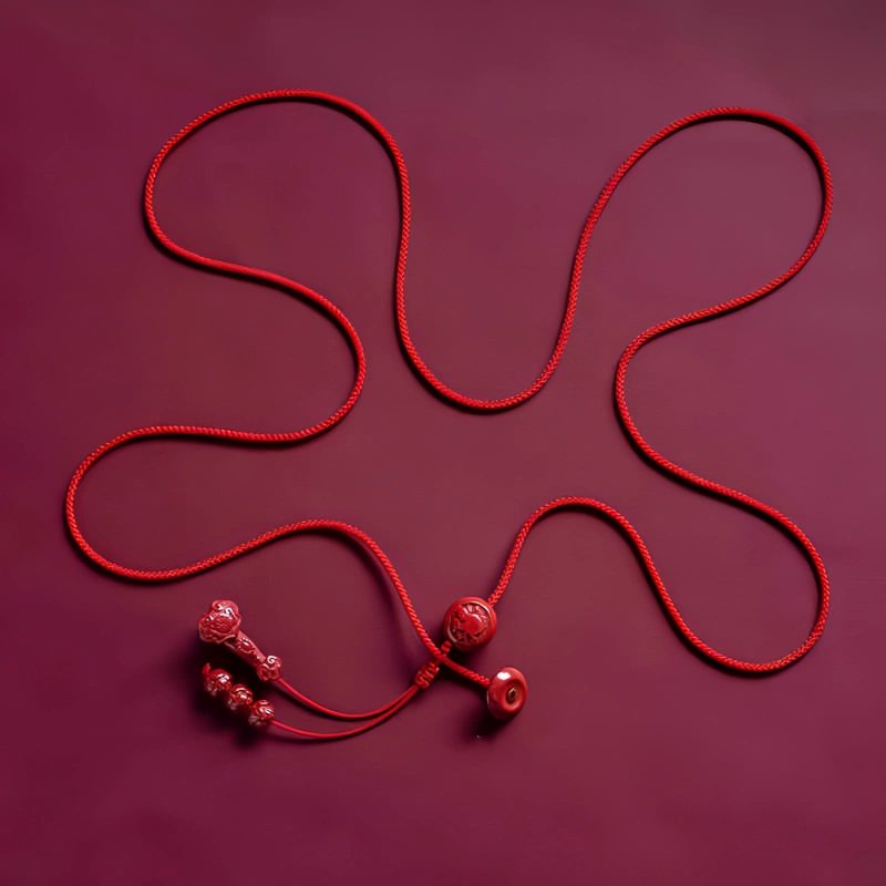 Cadena de Vientre de Loto de Cinnabar Natural Natural Cinnabar Lotus Belly Chain