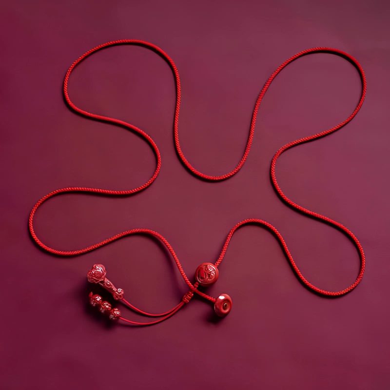 Cadena de Vientre de Loto de Cinnabar Natural Natural Cinnabar Lotus Belly Chain