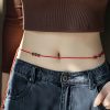 Cadena de vientre Pixiu de cinabrio natural Natural Cinnabar Pixiu Belly Chain