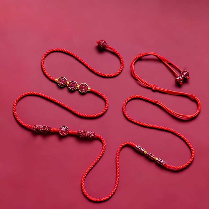 Cadena de vientre Pixiu de cinabrio natural Natural Cinnabar Pixiu Belly Chain