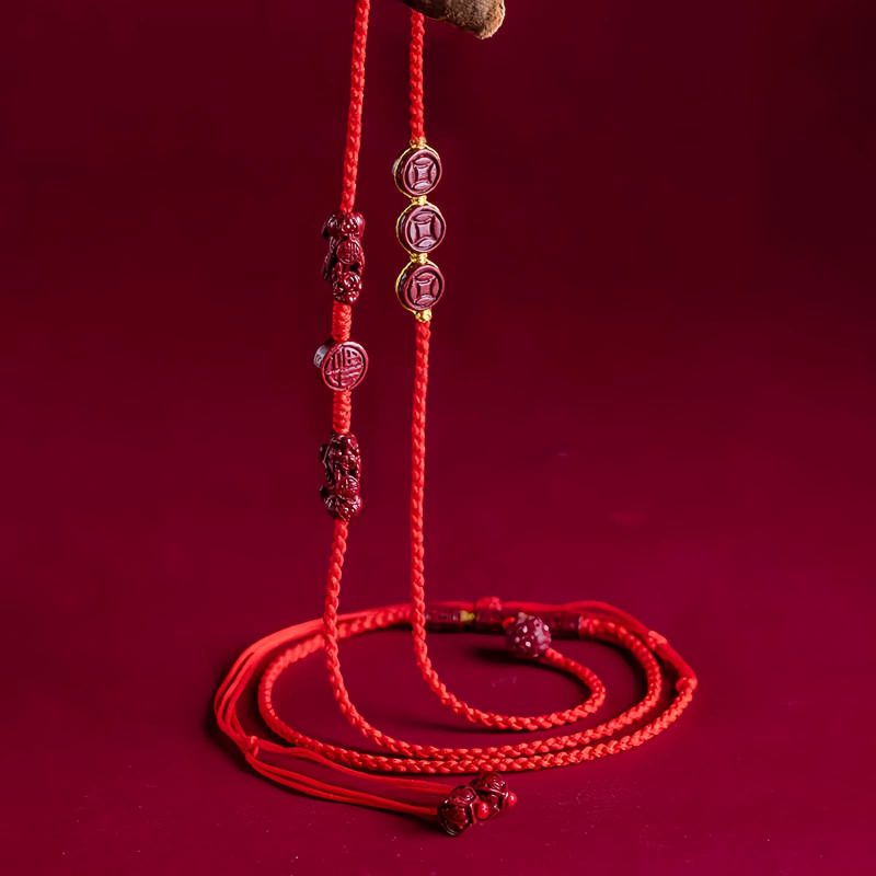 Cadena de vientre Pixiu de cinabrio natural Natural Cinnabar Pixiu Belly Chain