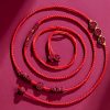 Cadena de vientre Pixiu de cinabrio natural Natural Cinnabar Pixiu Belly Chain