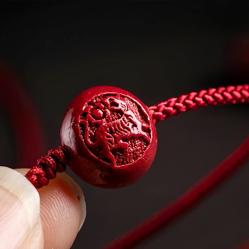 Cadena de vientre con zodiaco de cinabrio natural Natural Cinnabar Zodiac Belly Chain