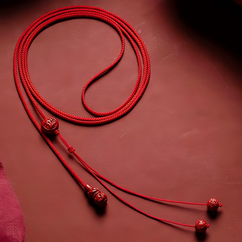 Cadena de vientre con zodiaco de cinabrio natural Natural Cinnabar Zodiac Belly Chain