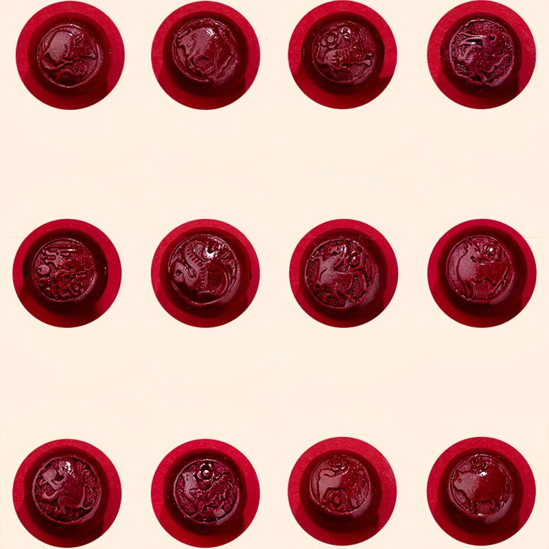 Cadena de vientre con zodiaco de cinabrio natural Natural Cinnabar Zodiac Belly Chain