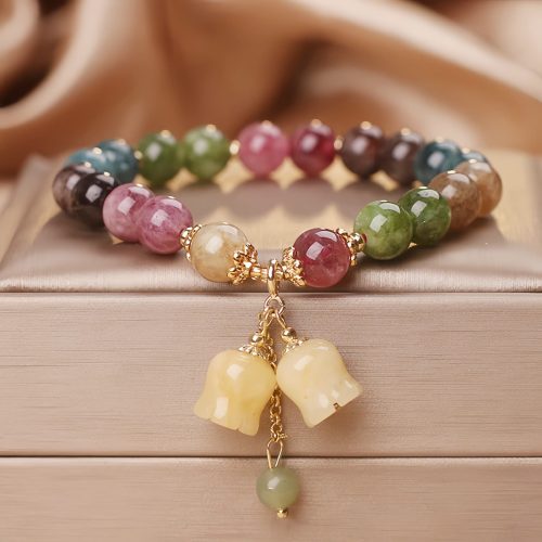 Pulsera de Flores de Turmalina Natural Pulsera de Flores de Turmalina Natural