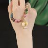 Pulsera de Flores de Turmalina Natural Natural Tourmaline Flower Bead Bracelet