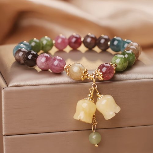 Pulsera de Flores de Turmalina Natural Pulsera de Flores de Turmalina Natural