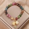 Pulsera de Flores de Turmalina Natural Natural Tourmaline Flower Bead Bracelet