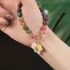 Pulsera de Flores de Turmalina Natural Natural Tourmaline Flower Bead Bracelet