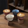 Cangkir Kopi Keramik Retro 200ml dengan Dasar Retro Ceramic 200ml Coffee Mug with Base