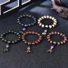 Pulseira de Ágata Tibetana de Veios de Dragão para Cura Tibetan Dragon Vein Agate Healing Bracelet